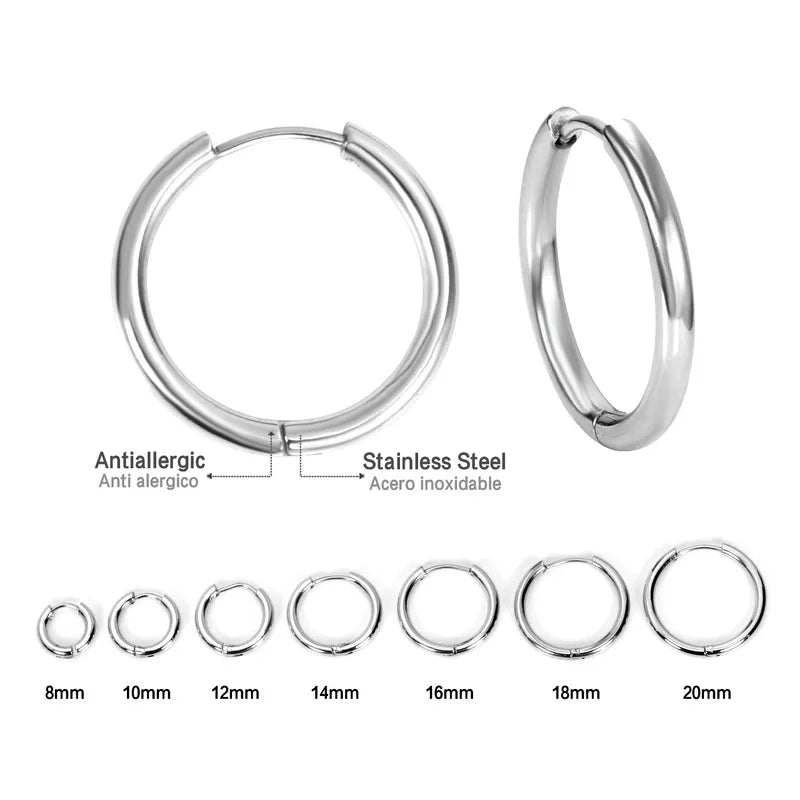 1 Pair Stainless Steel Hoop Earrings