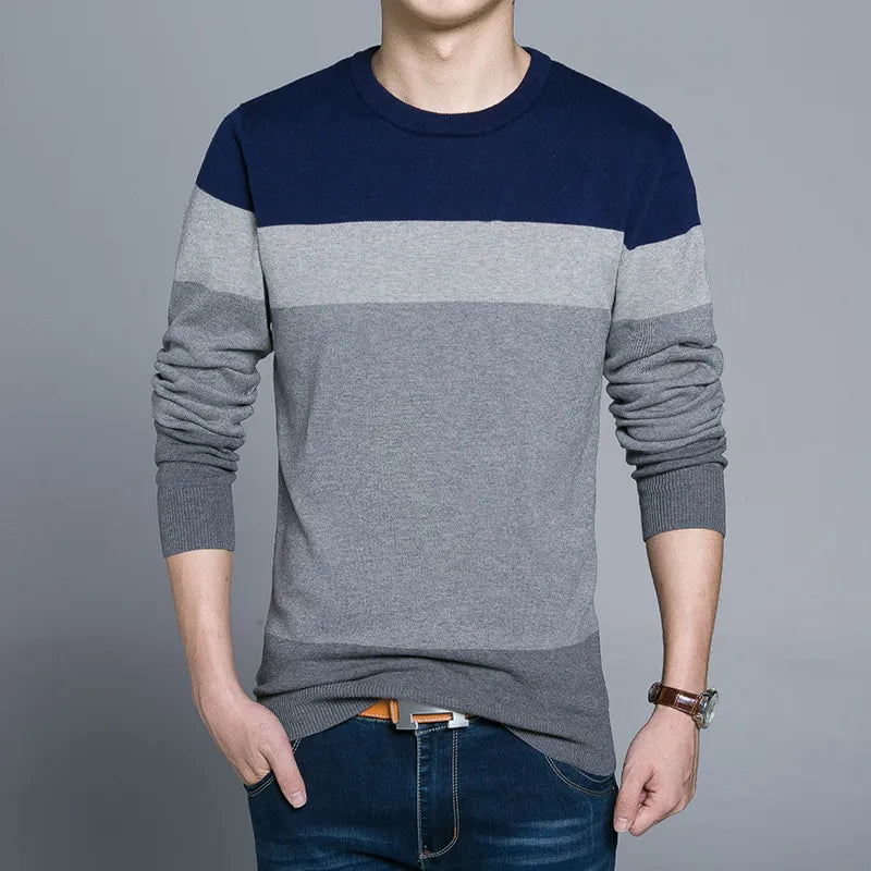 Men Pullover Striped Knitted Sweater