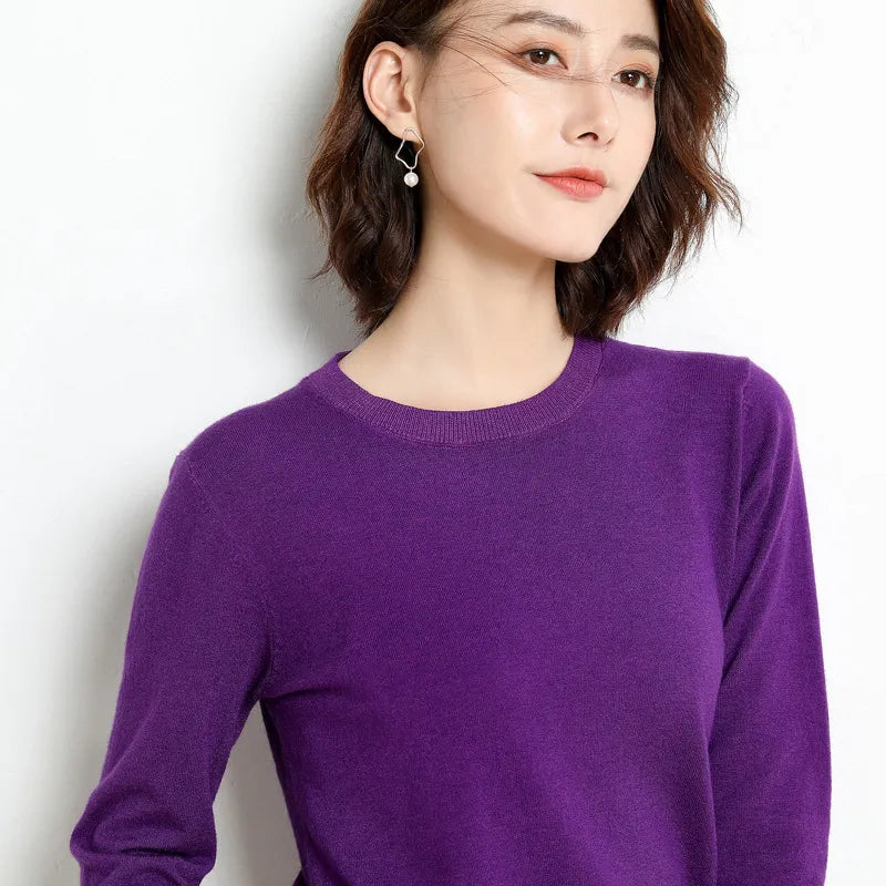 Women Sweater O-neck Jumpers