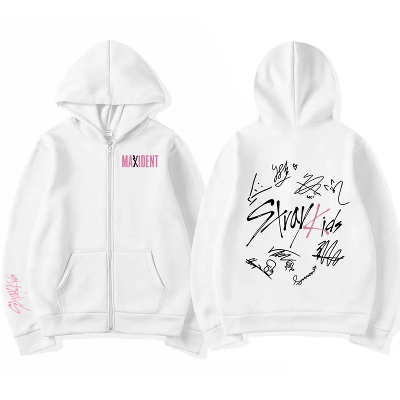 Stray Kids 5 Stars Print Zip-up Hoodie