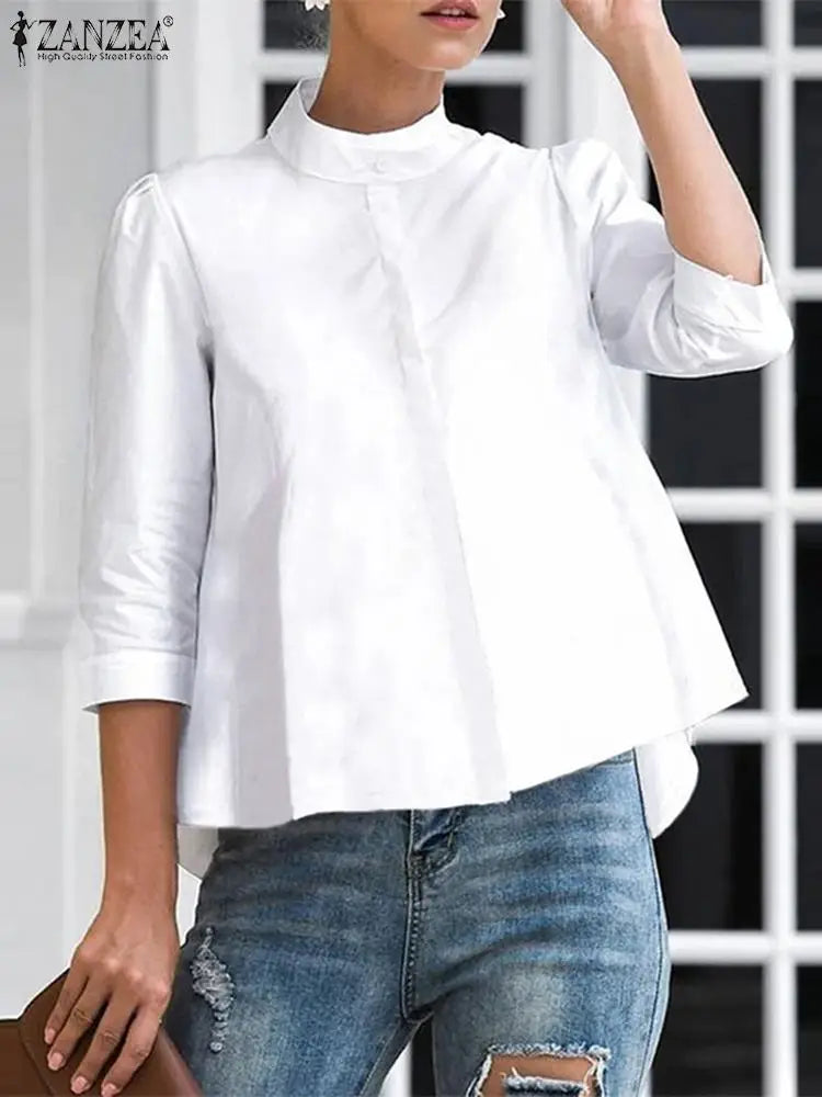 Women Street Solid Color Blouse