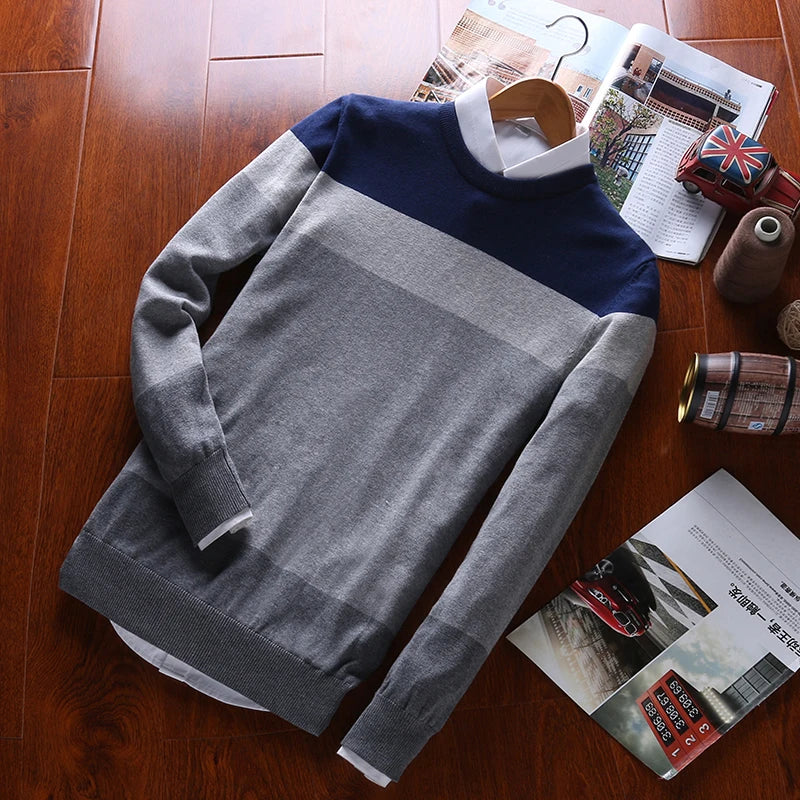 Men Pullover Striped Knitted Sweater