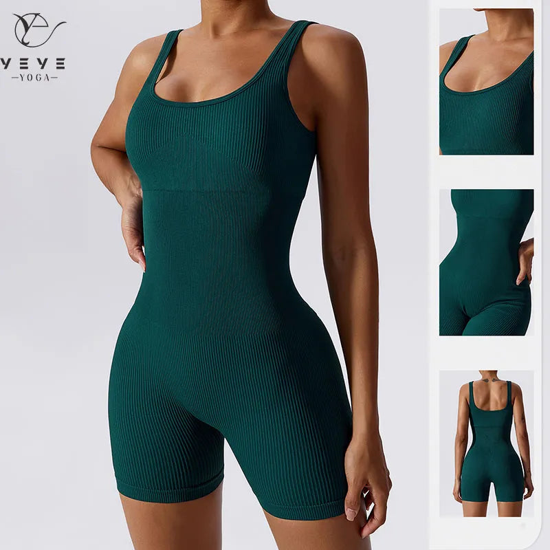 Tummy Seamless Ribbed Jumpsuit