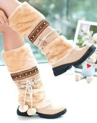 Winter Warm Knee High Heel Boots