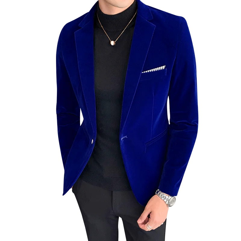 Mens Blazer Jacket Fashion Casual Suit