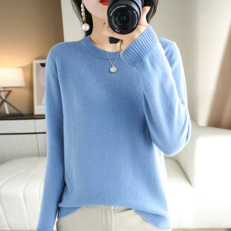 Women Sweater O-neck Jumpers