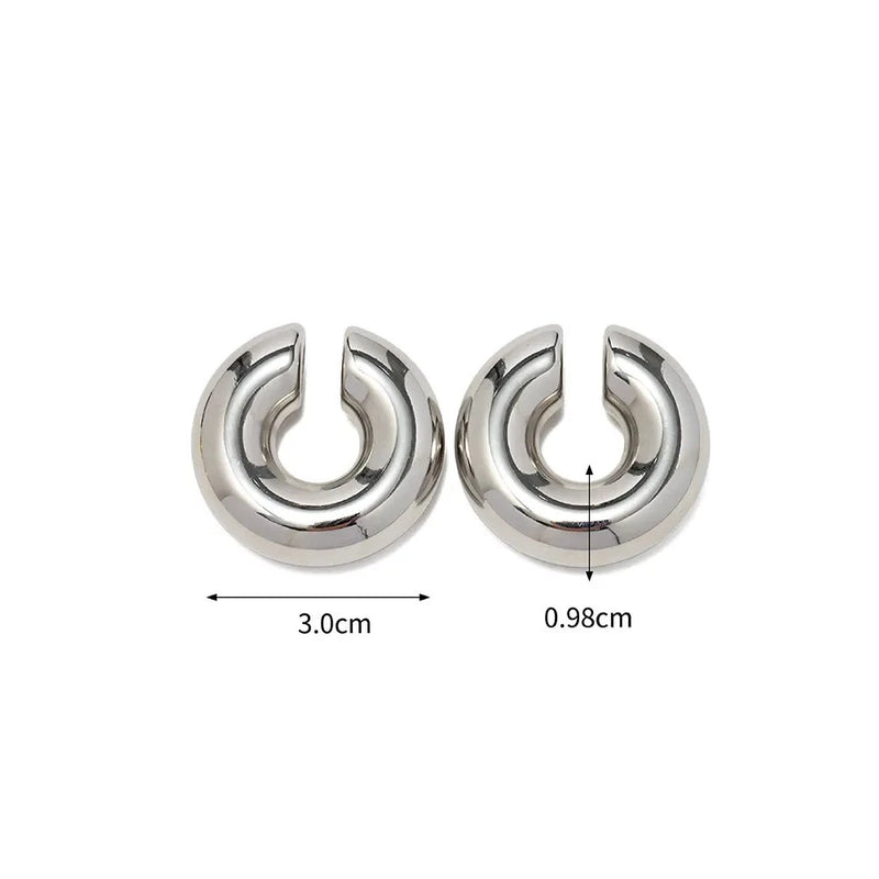 Women Stainless Steel PVD Hoop Earrings