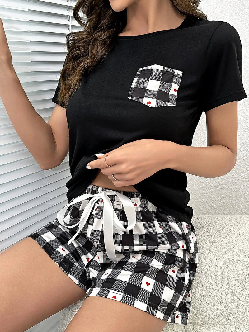 Screw Neck Tee & Shorts Sleepwear