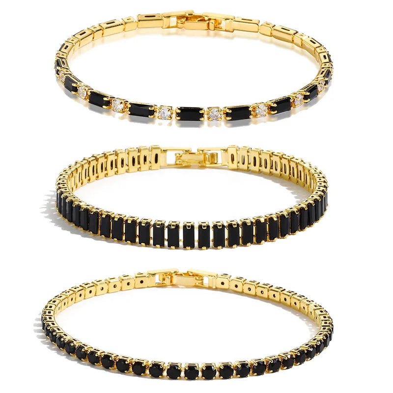 Black Crystal Tennis Bracelets