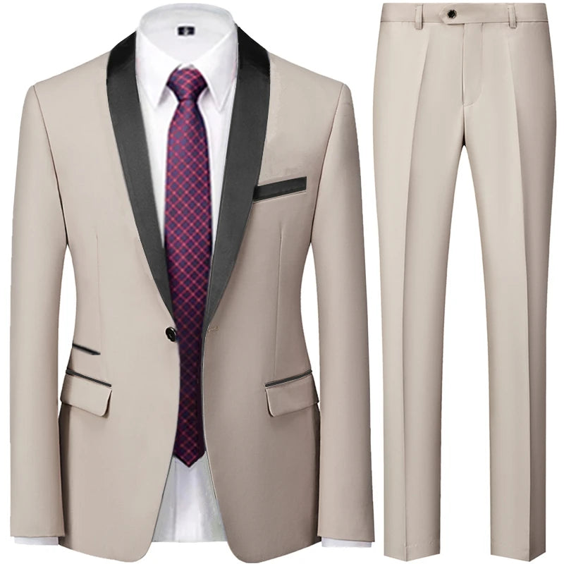 Suit Coat Pants Vest 3 Pcs Set