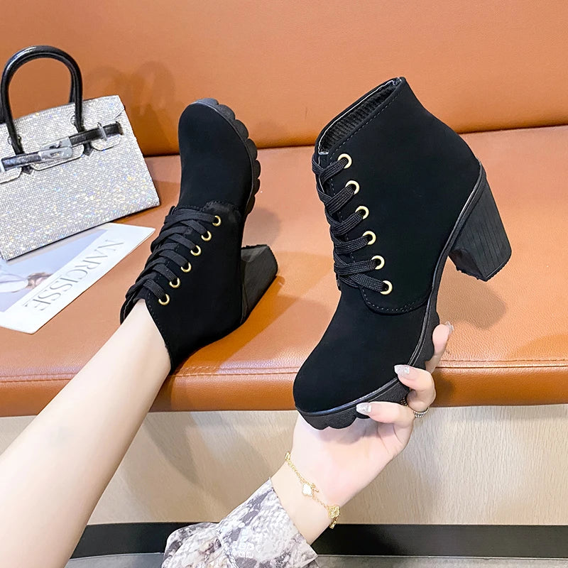 Women Ladies Ankle Boots Shoes