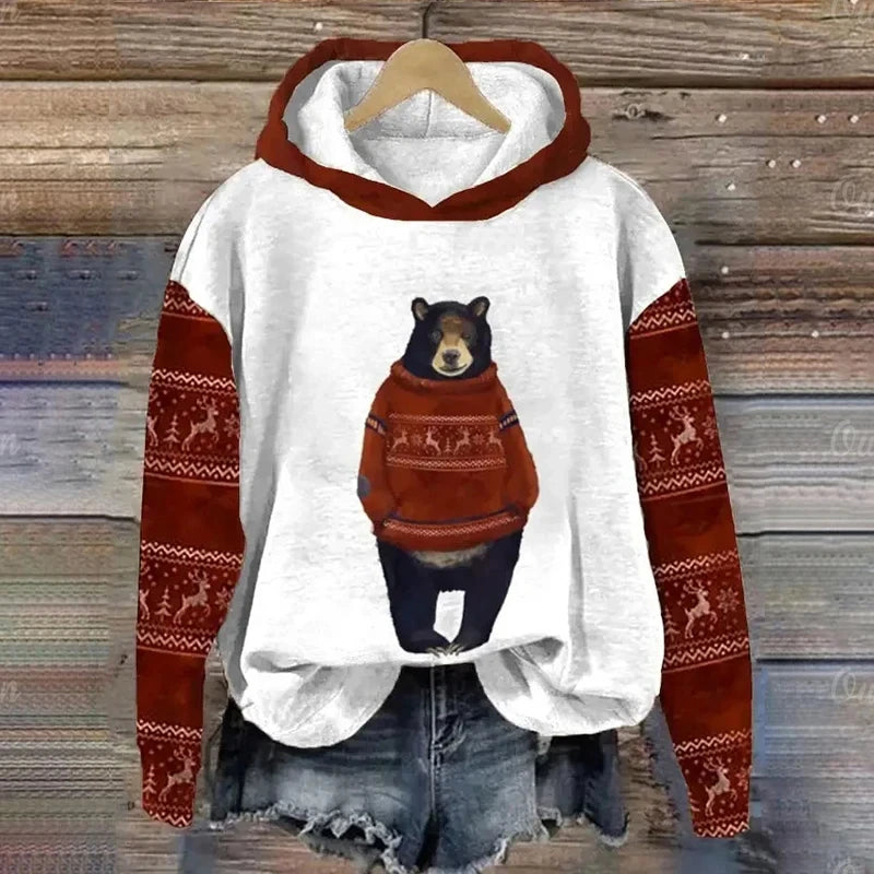 Kawaii Cat Animals Print Hoodie