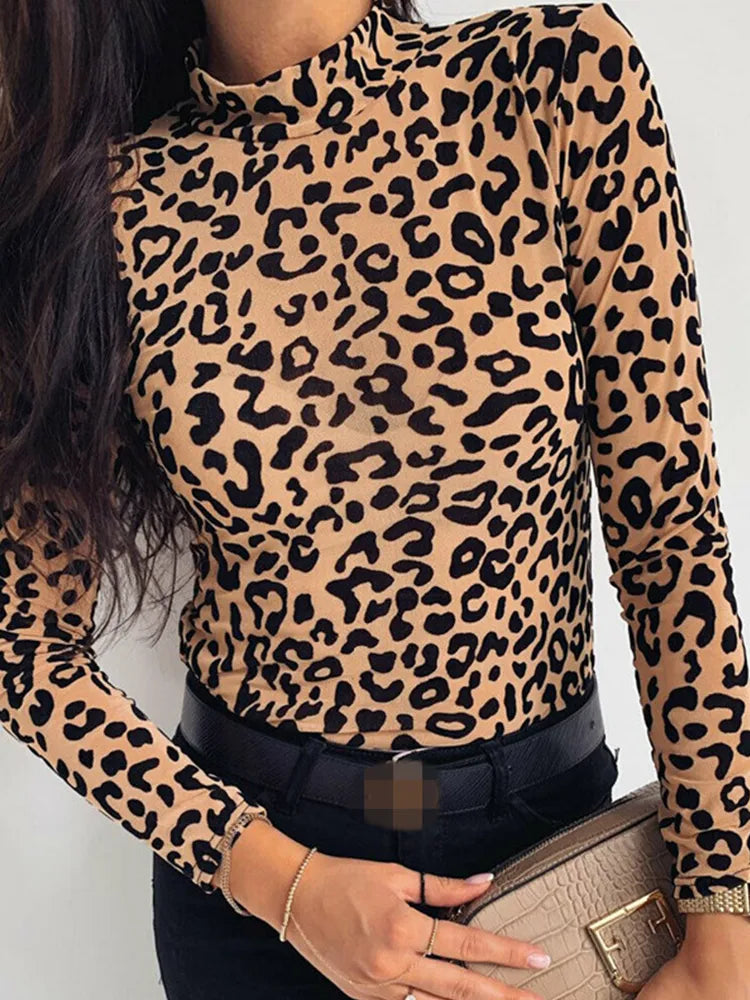 Turtle Neck Long Sleeve Blouse