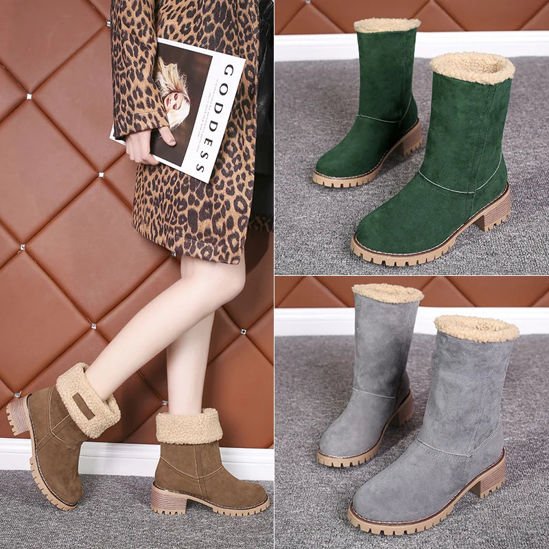 Women Fur Warm Snow Boots