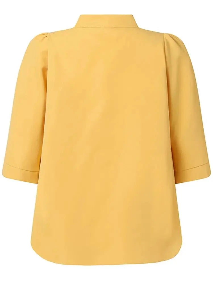 Women Street Solid Color Blouse