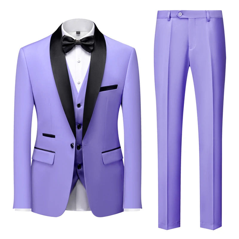 Suit Coat Pants Vest 3 Pcs Set