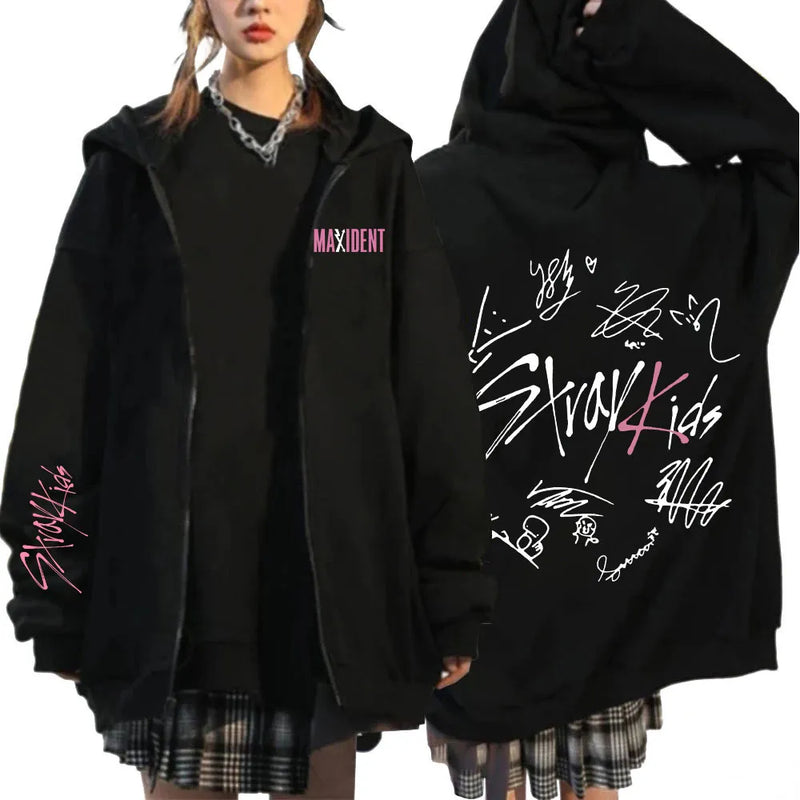 Stray Kids 5 Stars Print Zip-up Hoodie