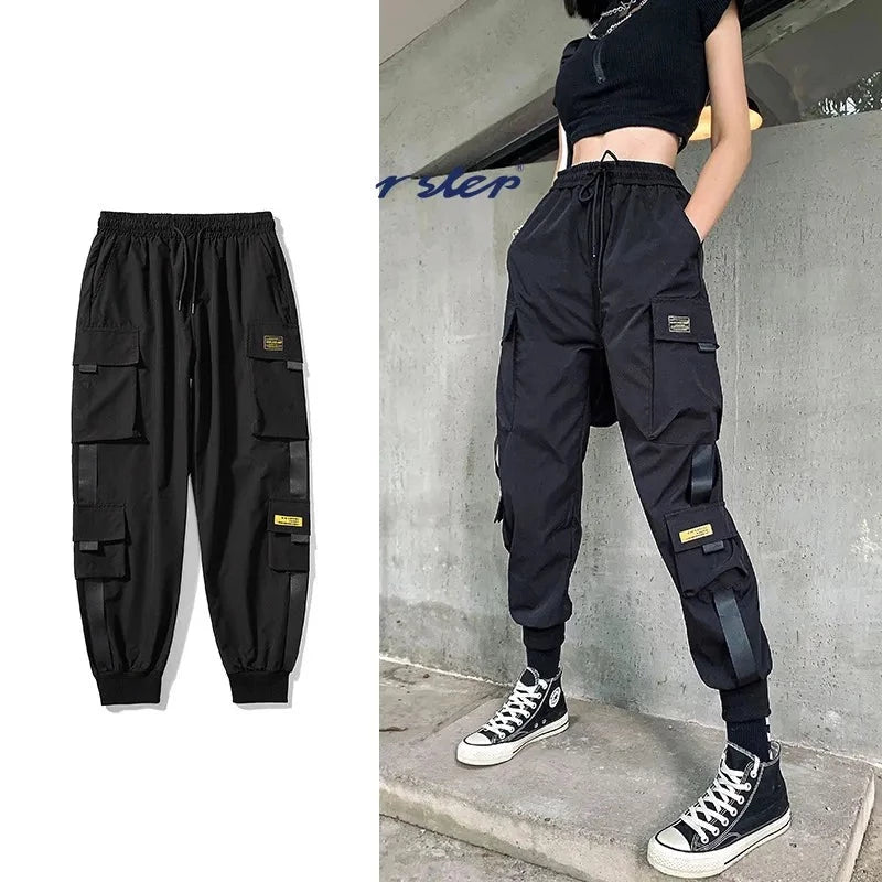 Plus Size Streetwear Black Pants