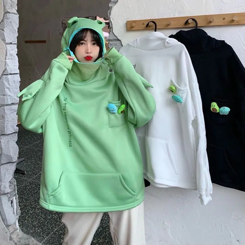 Woman Kawaii Frog Hoodies