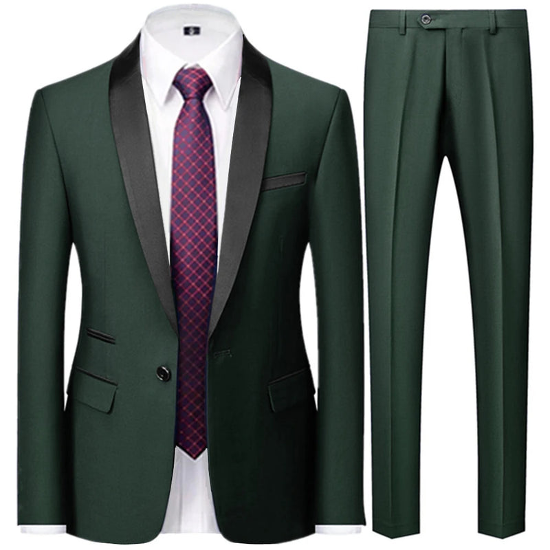 Suit Coat Pants Vest 3 Pcs Set