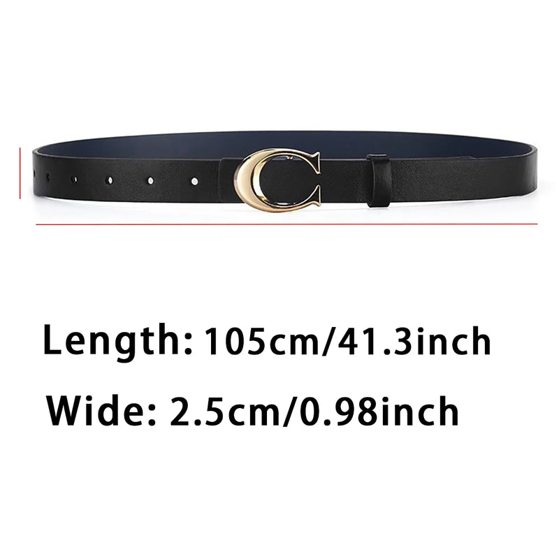 Women's C-shaped Buckle Thin Belt