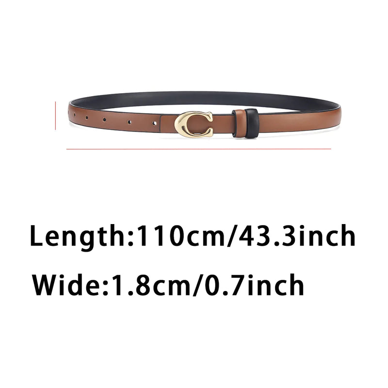 Women's C-shaped Buckle Thin Belt