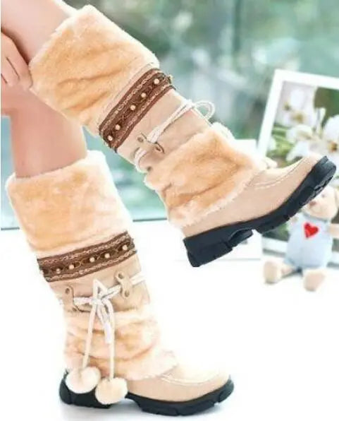 Winter Warm Knee High Heel Boots