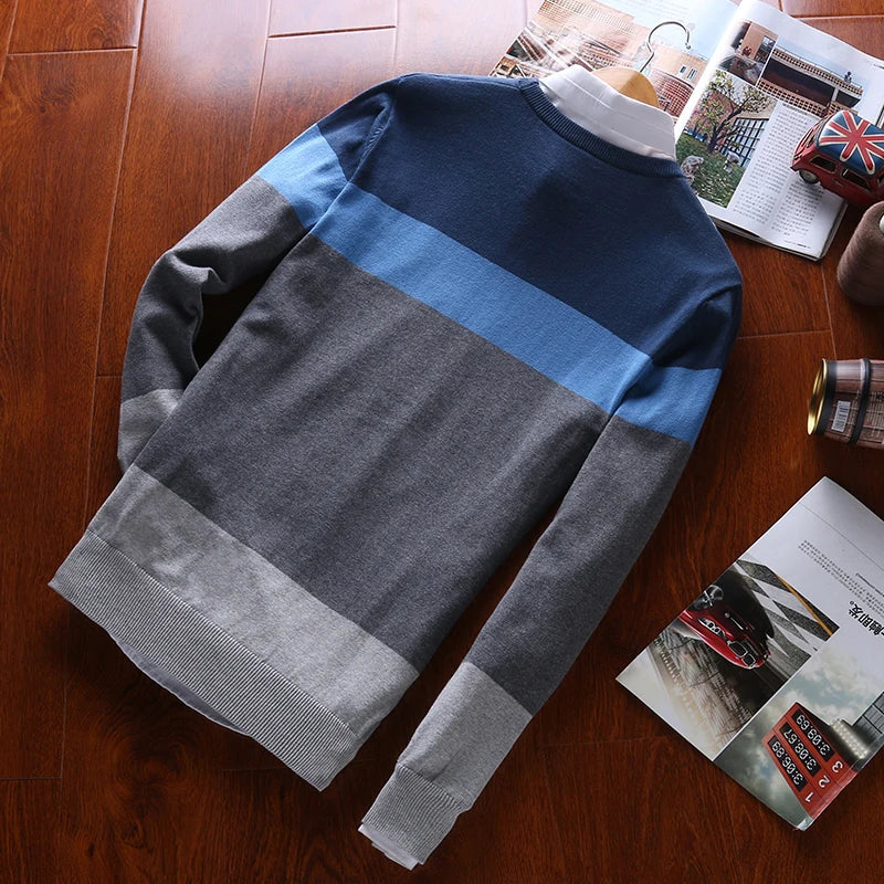 Men Pullover Striped Knitted Sweater