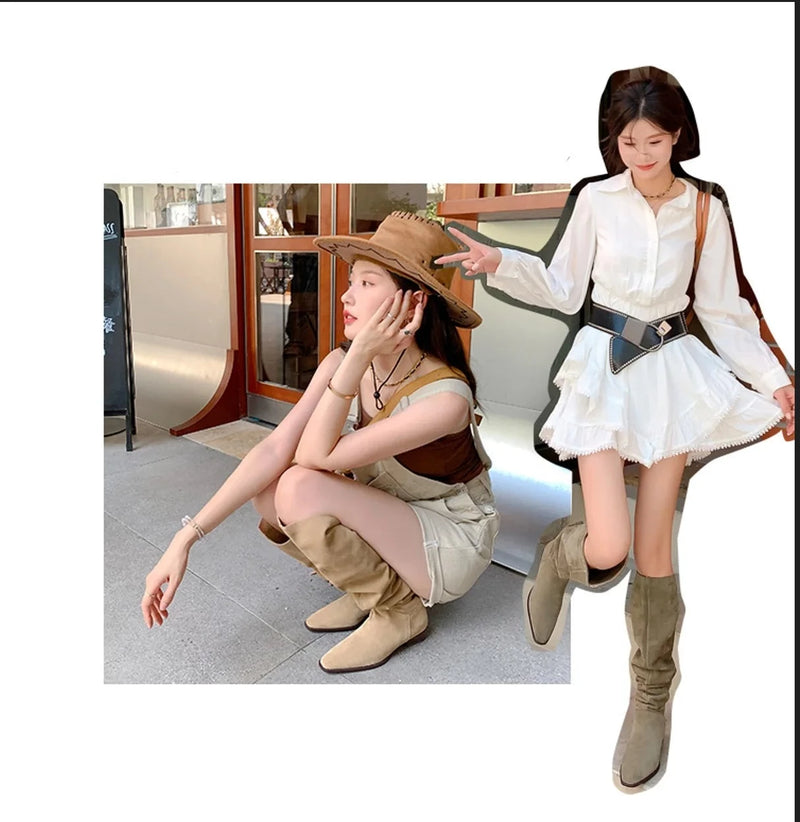 Wide Calf Spring Autumn Woman Boots