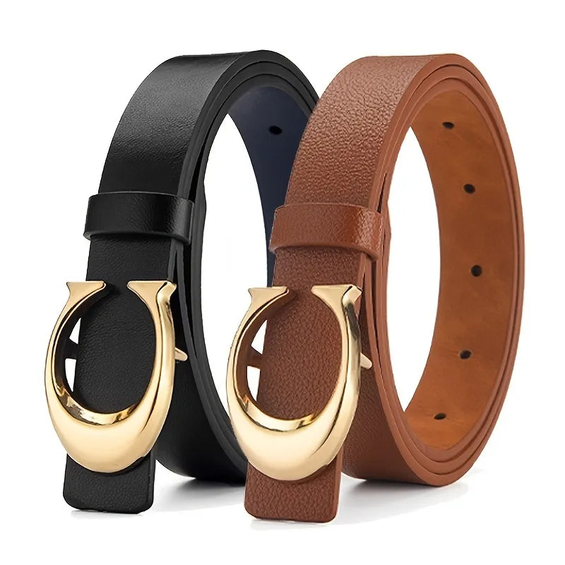 Women's C-shaped Buckle Thin Belt