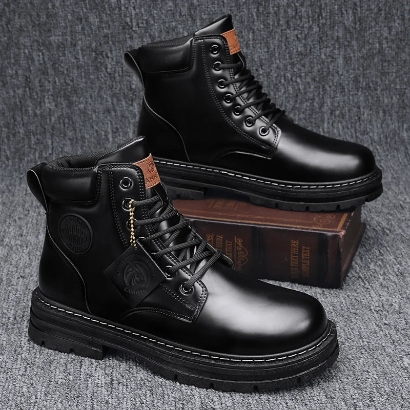 Men Walking Martin Boots