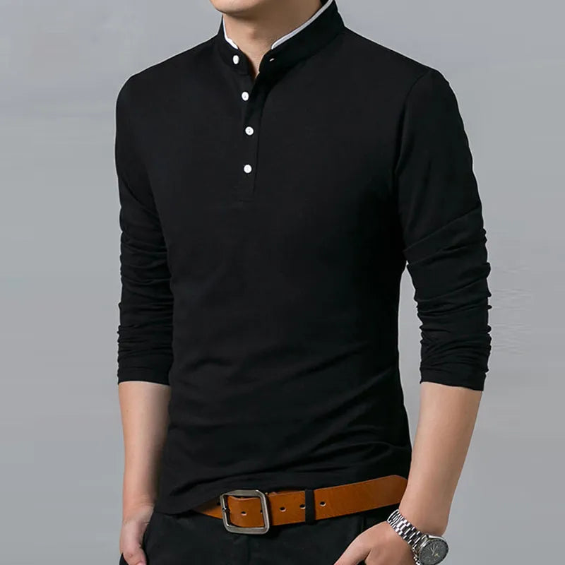 Casual Polo Long Sleeve T-shirt