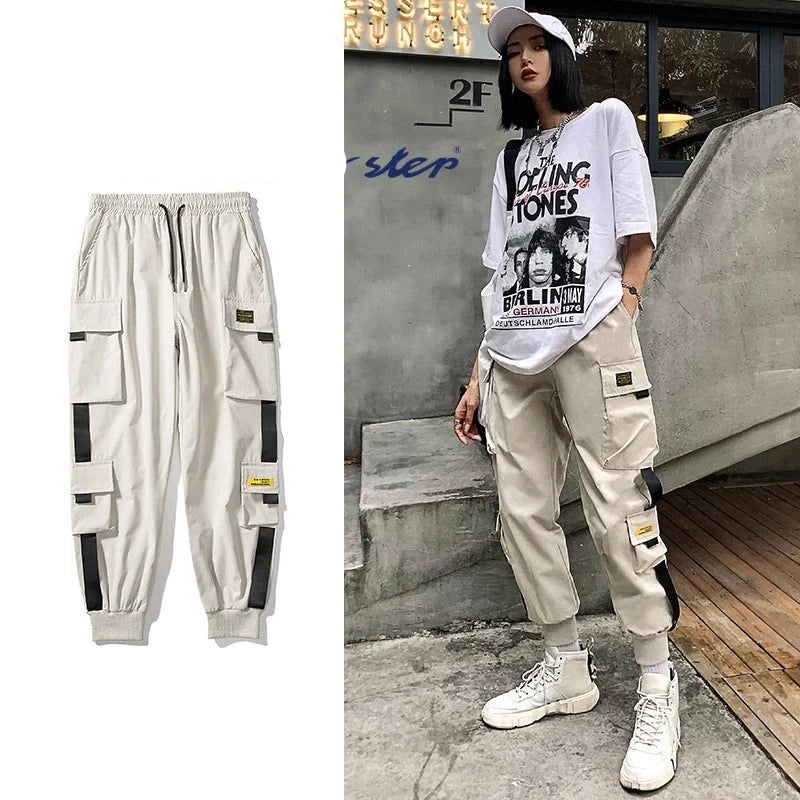 Plus Size Streetwear Black Pants