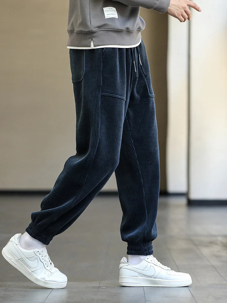 Men Spring Autumn Corduroy Sweatpants