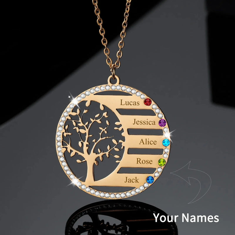 Personalized Family Tree Name Necklace