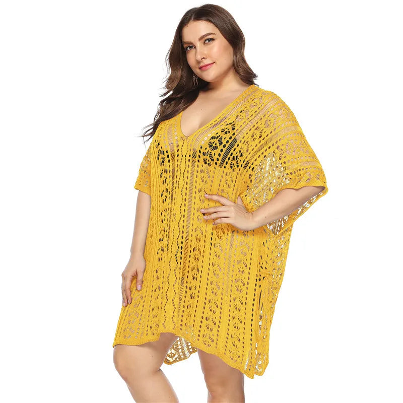 Large Size Knitted Women Beach Dress