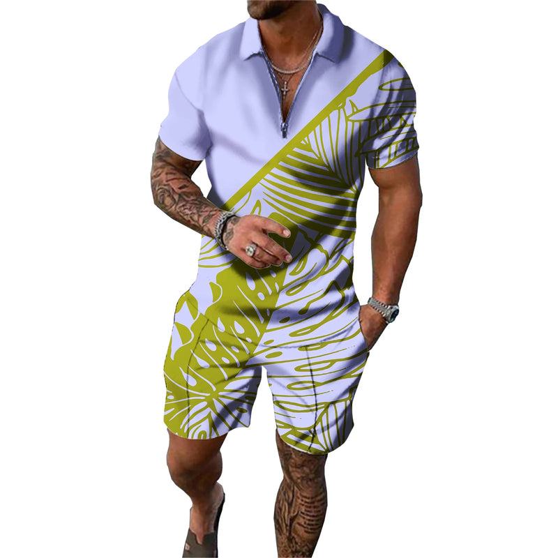 Custom Polynesian Print Polo Set