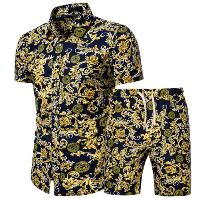 Gold Luxury Designer Shirts for Mens Set