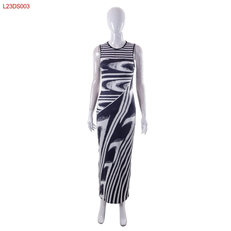 Zebra Stripes African Women Maxi Dress