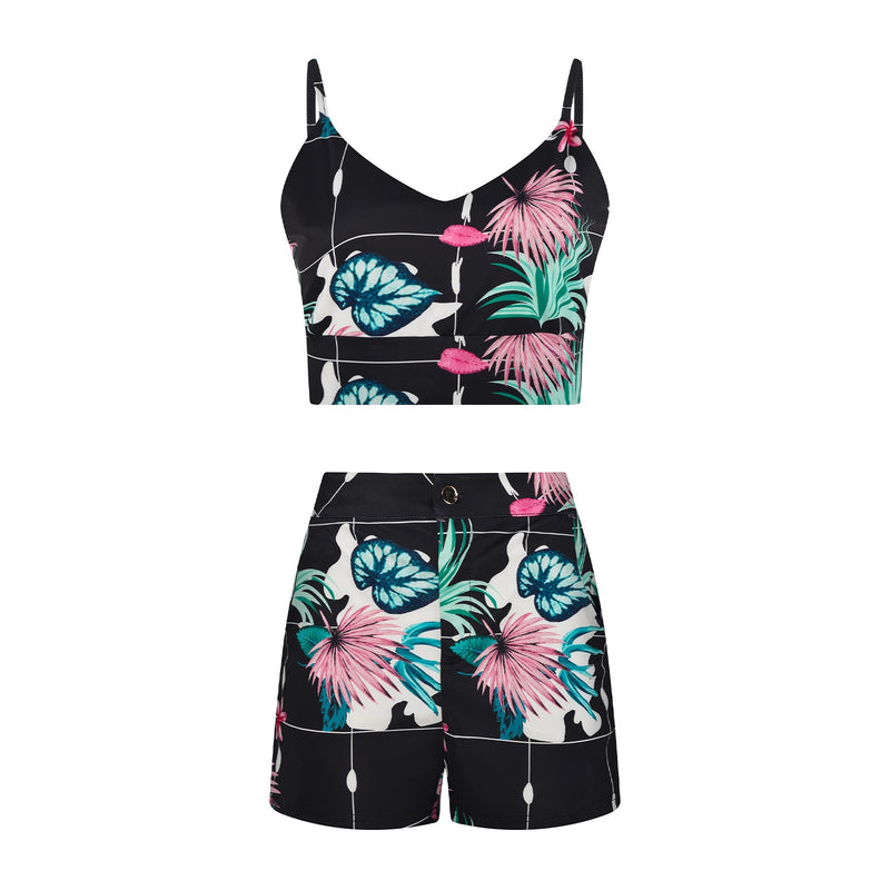 Women Multi-Color Sleeveless Crop Top