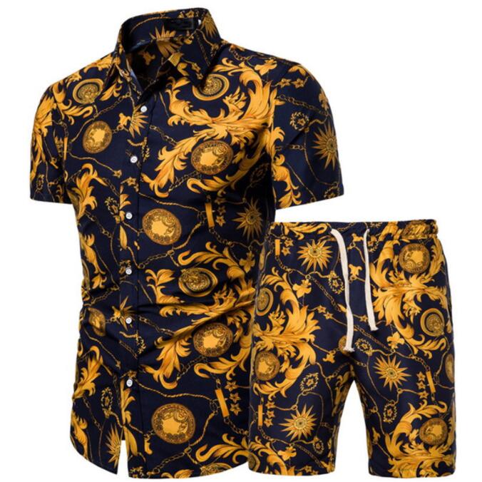 Gold Luxury Designer Shirts for Mens Set