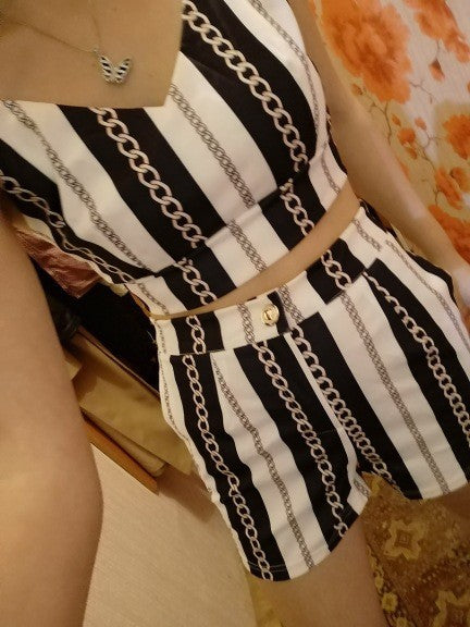 Women Multi-Color Sleeveless Crop Top