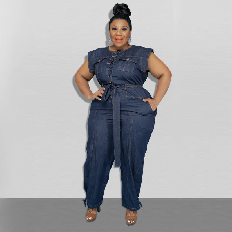 Women Plus Size Overalls Ladies Jumpsuit