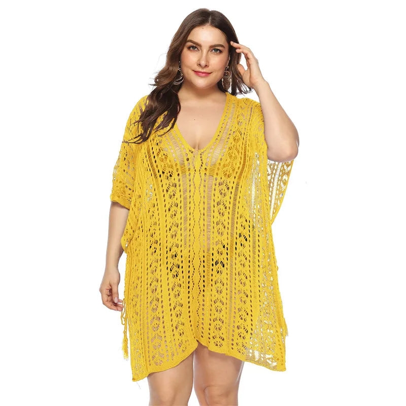 Large Size Knitted Women Beach Dress