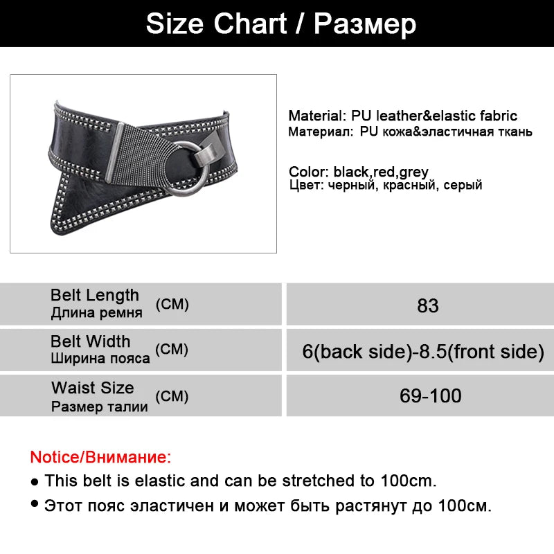 Fashion Punk Rocker Wide Belt