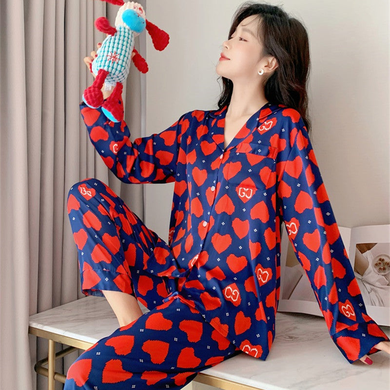 Two Piece Silk Sleepwear Pajama