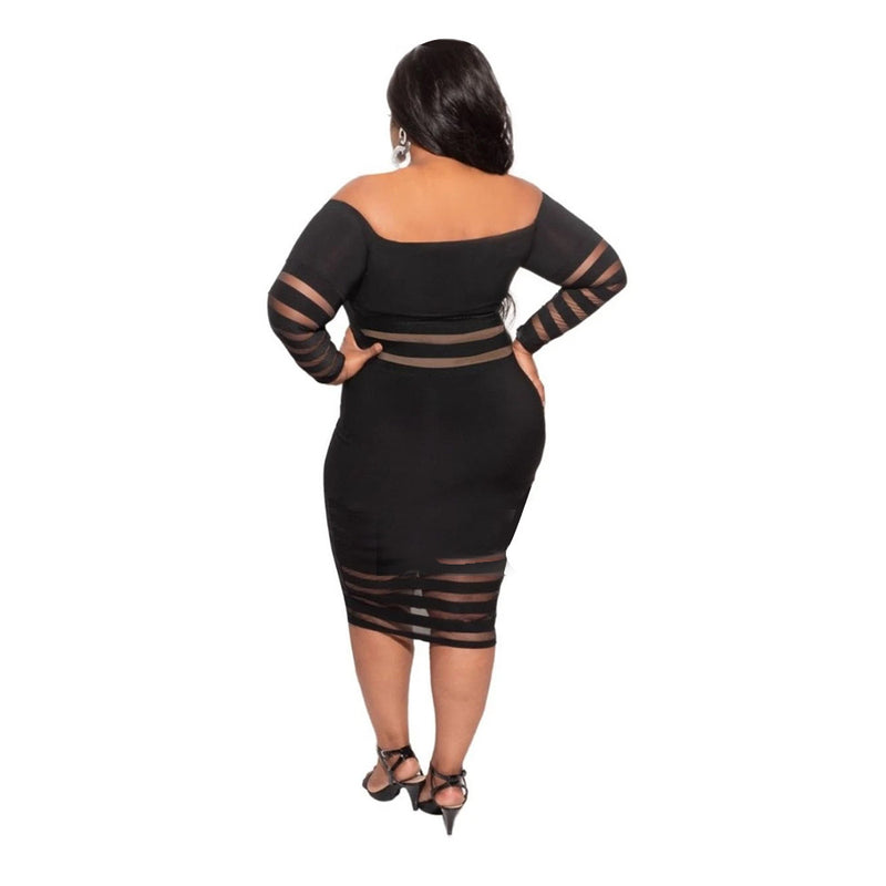 Sexy Mesh Transparent Plus Size Dress