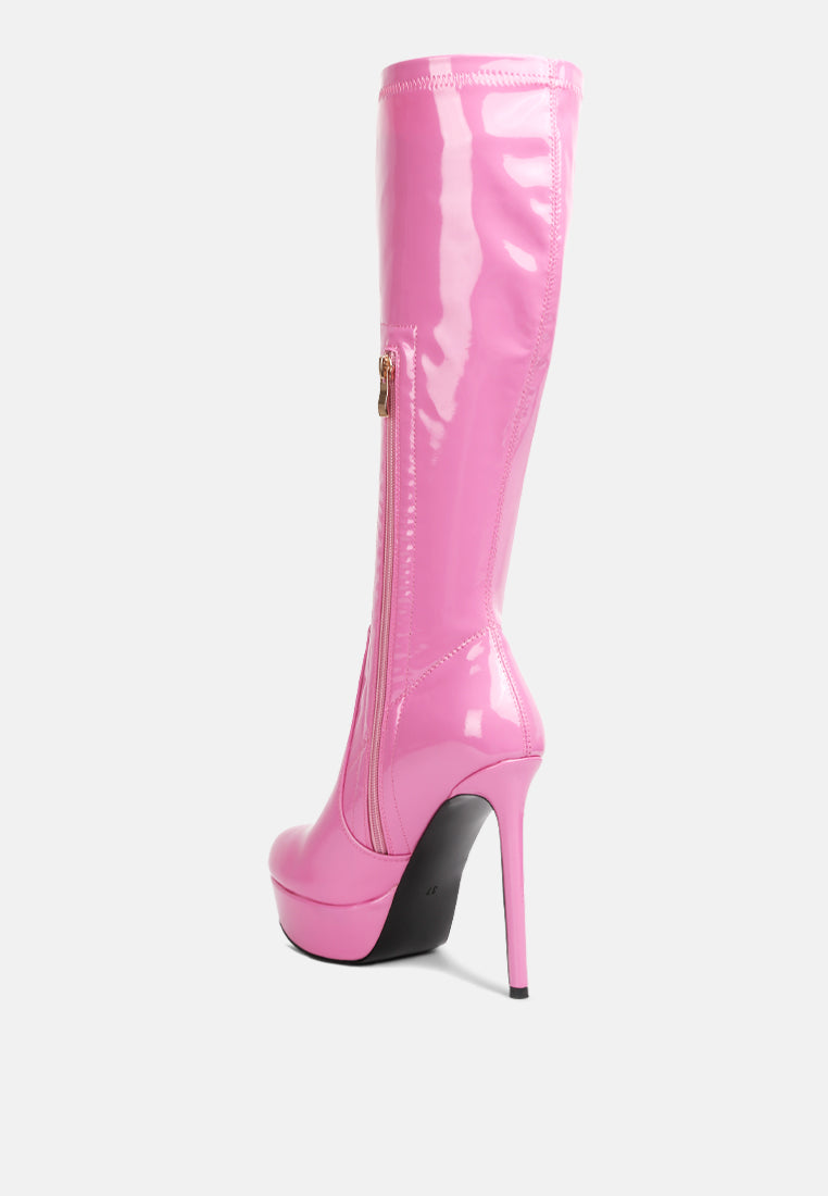 High Heel Stretch Calf Boots