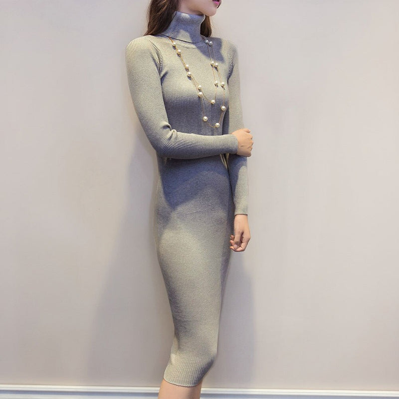 Autumn Winter Knitted Sweater Dresses