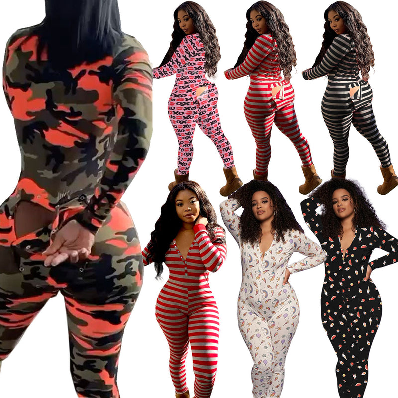 Women Sleepwear Onesie Flap Pajama